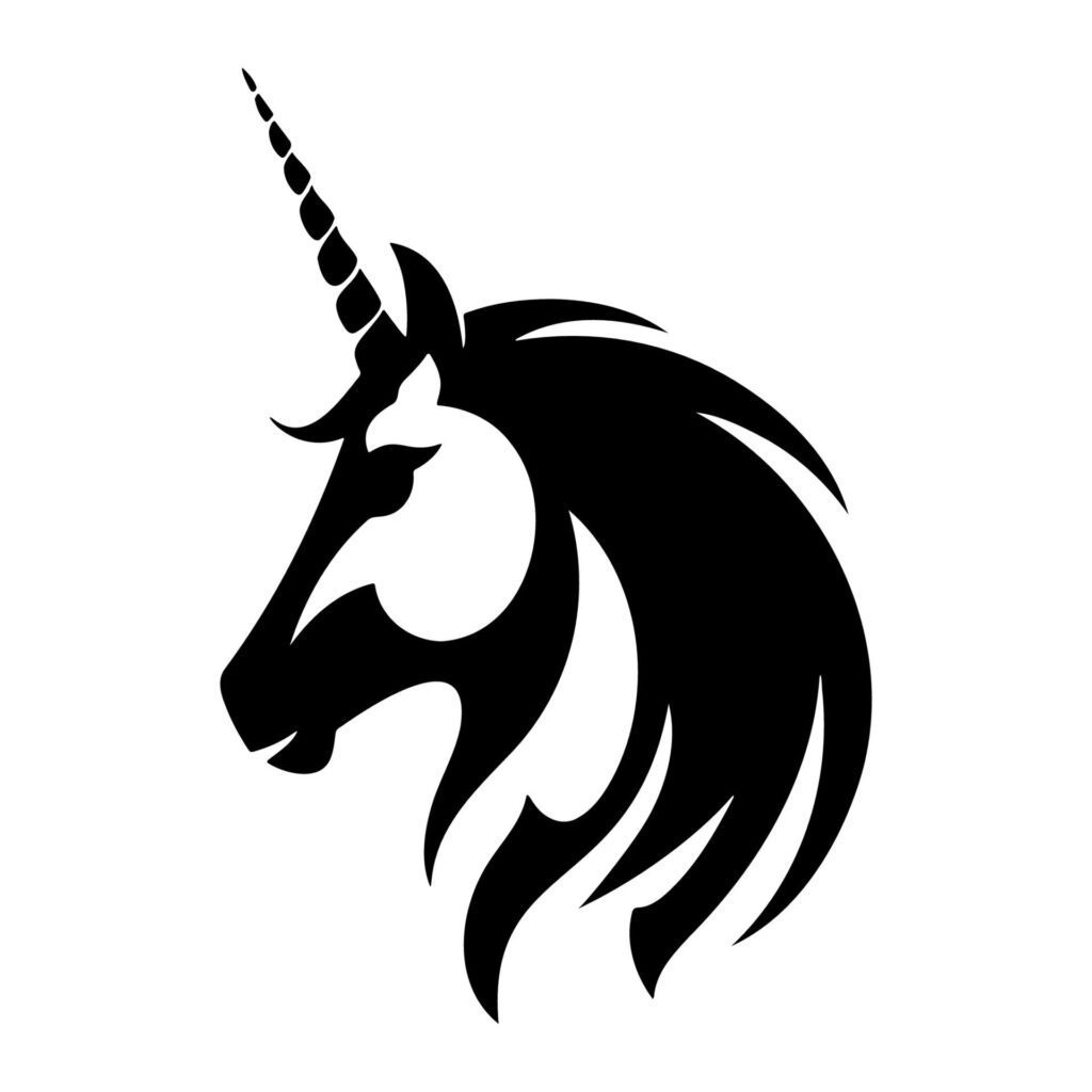 Simple Unicorn Logo. Vector Illustration Free Vector