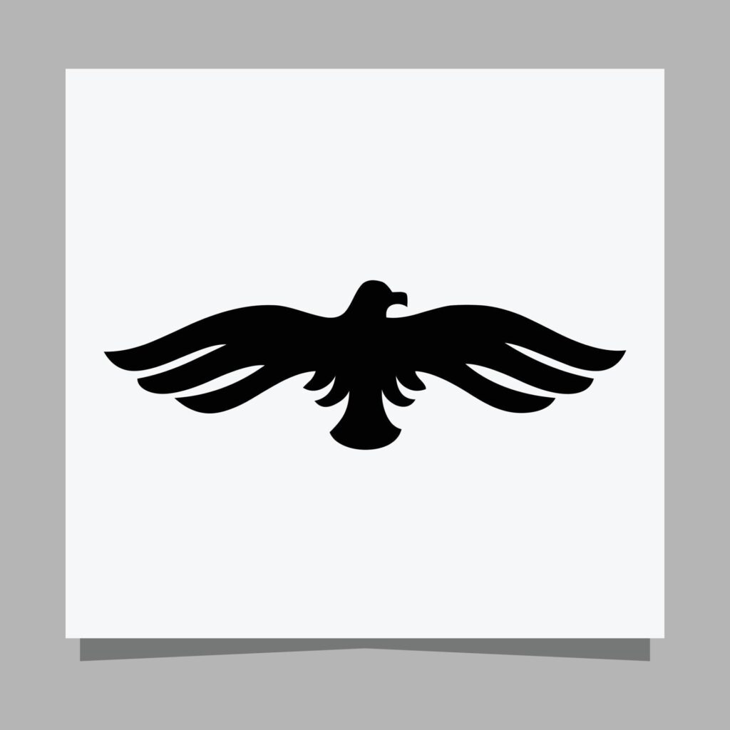 vector black eagle on white paper is perfect for logos, illustrations, banners, flyers, wallpapers Stock Free