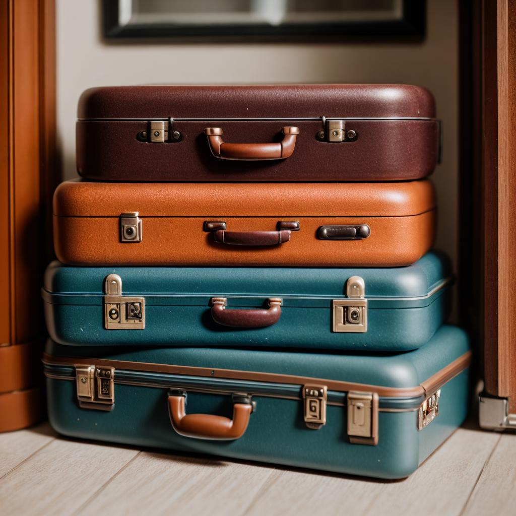 A stack of suitcases by @ai_generated