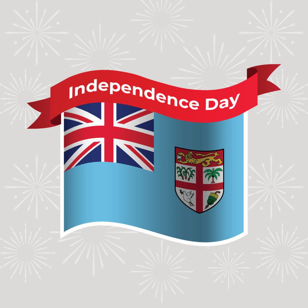 Fiji Wavy Flag Independence Day Banner Background Free Vector