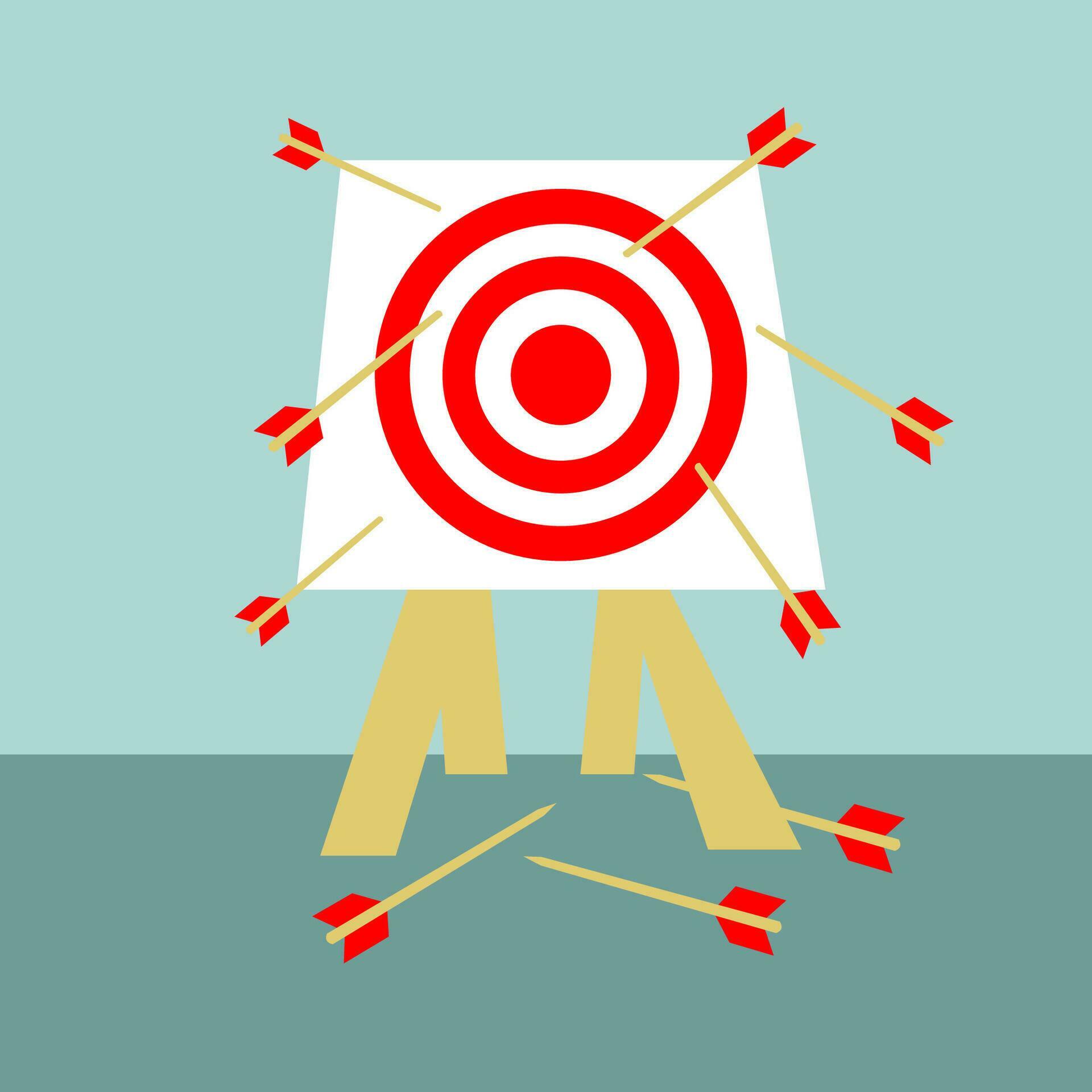 illustration of a bow and arrow business targets not achieved Stock Free