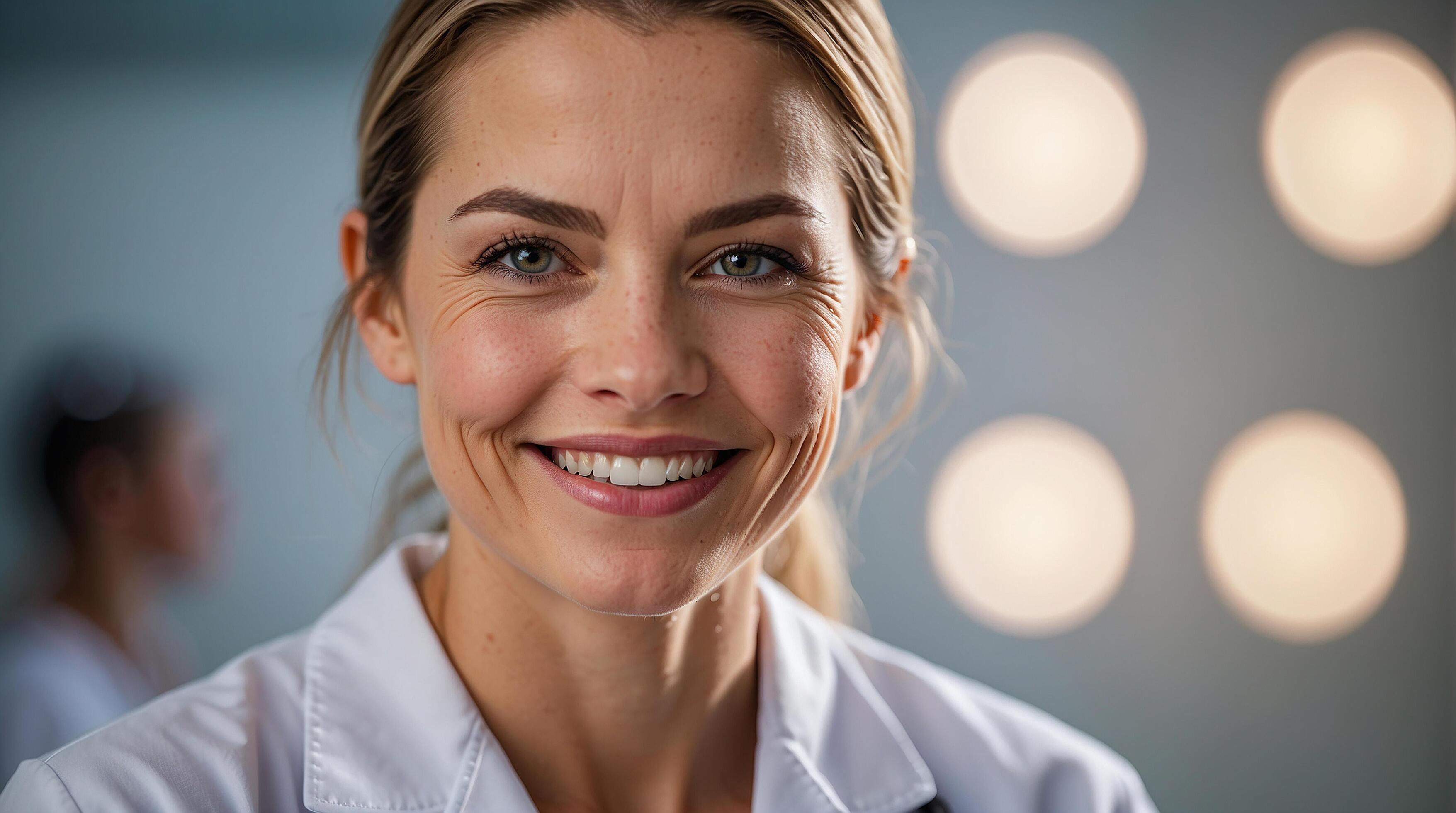 close up of beautiful female medical assistant Stock Free