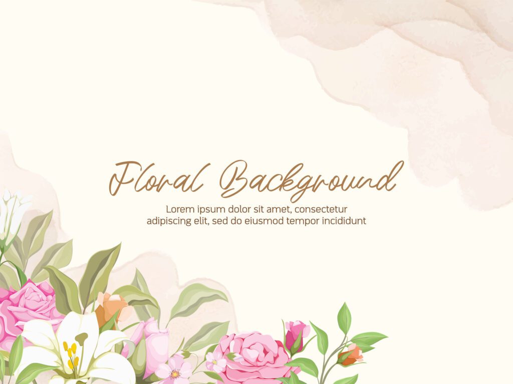 Floral Wedding Background Template Free Vector