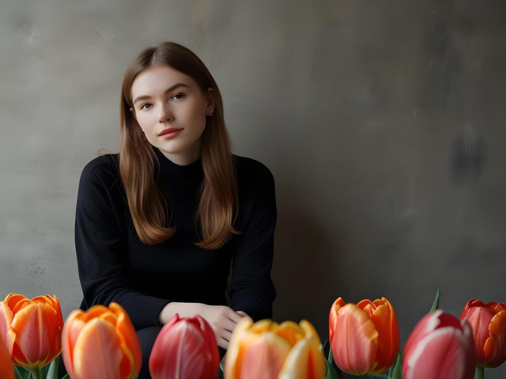 Beautiful tulip flower on a dark background tulips flower Stock Free