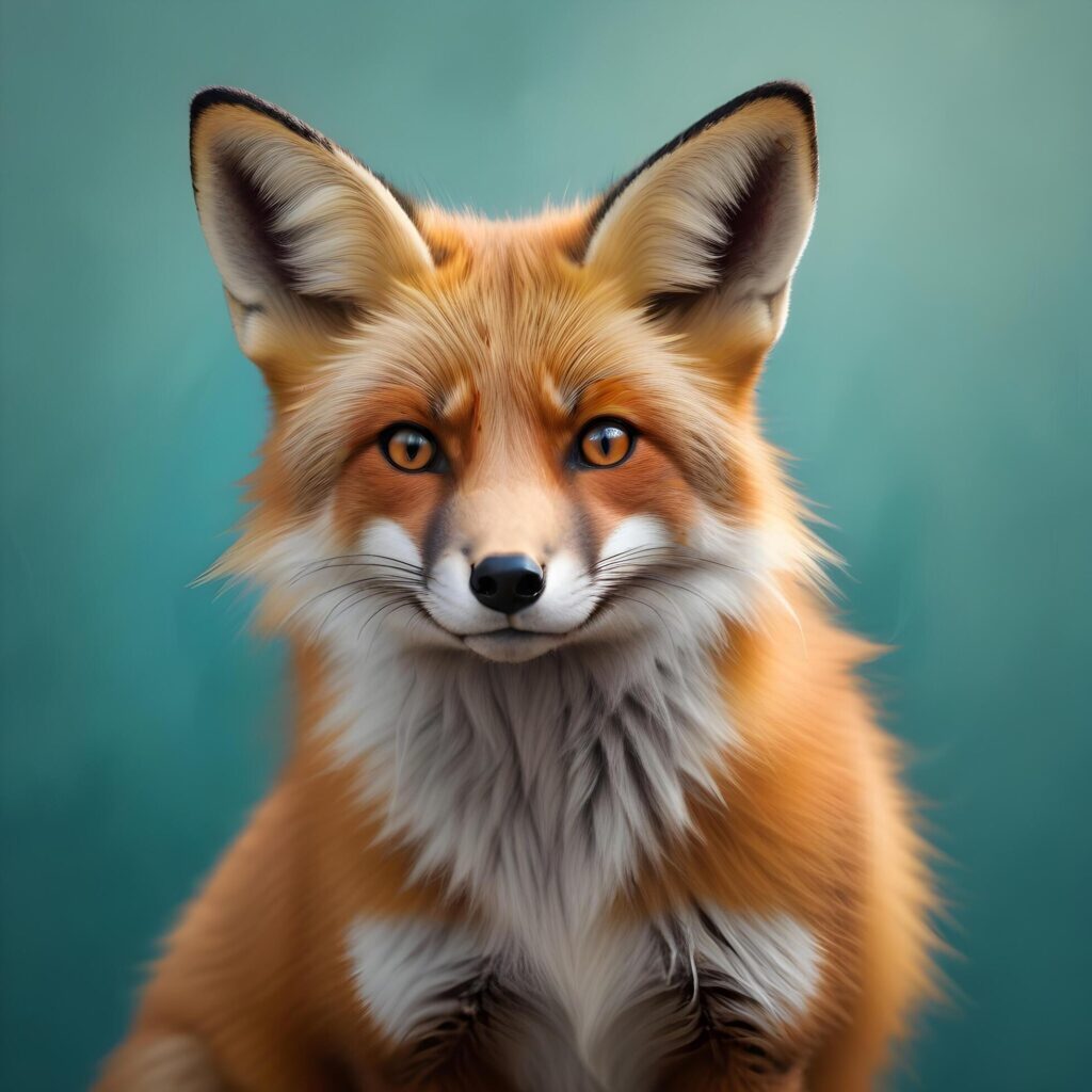 fox realistic plain background Stock Free