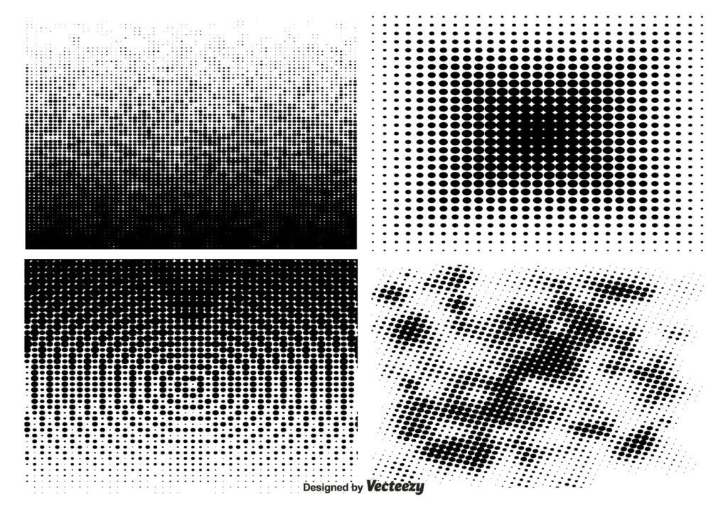 Halftone Pattern Set Free Vector and Free SVG