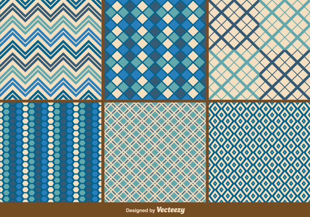 Blue Retro and Geometric Patterns Free Vector and Free SVG