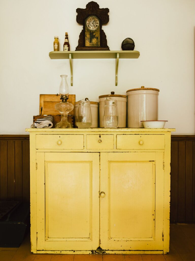 Vintage Yellow Buffet Stock Free