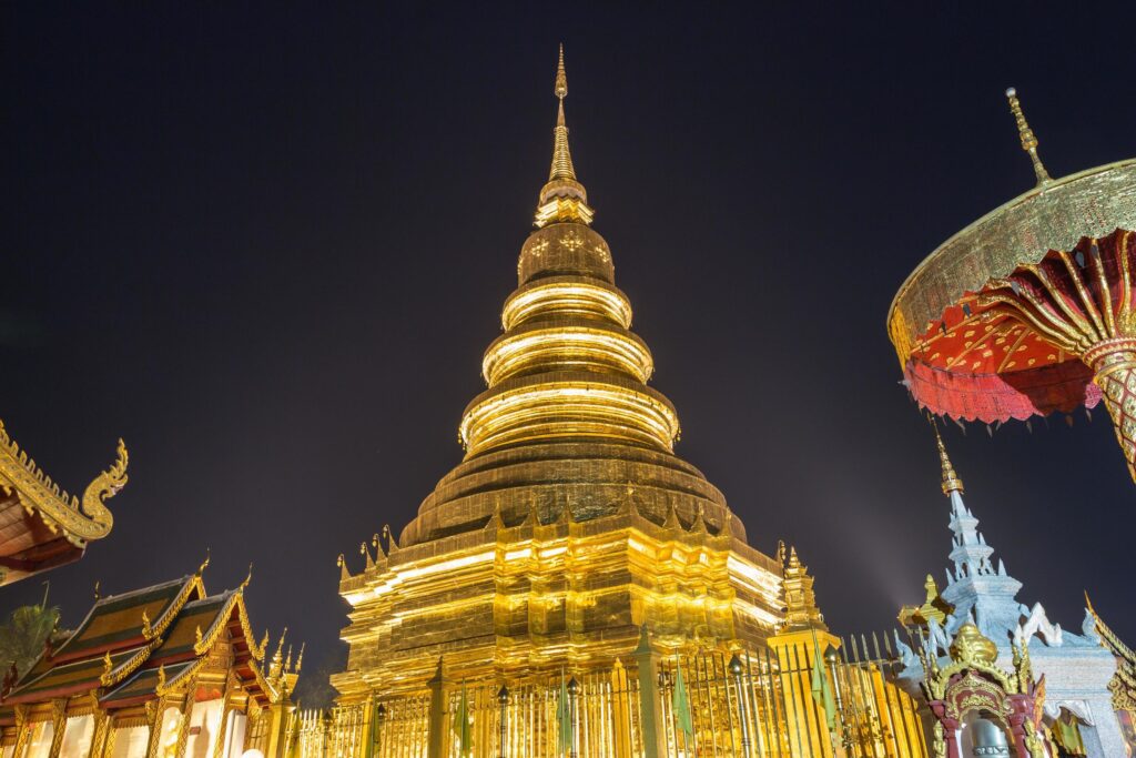 Temple Phra That Hariphunchai in Lamphum, Province Chang Mai, Thailand Stock Free