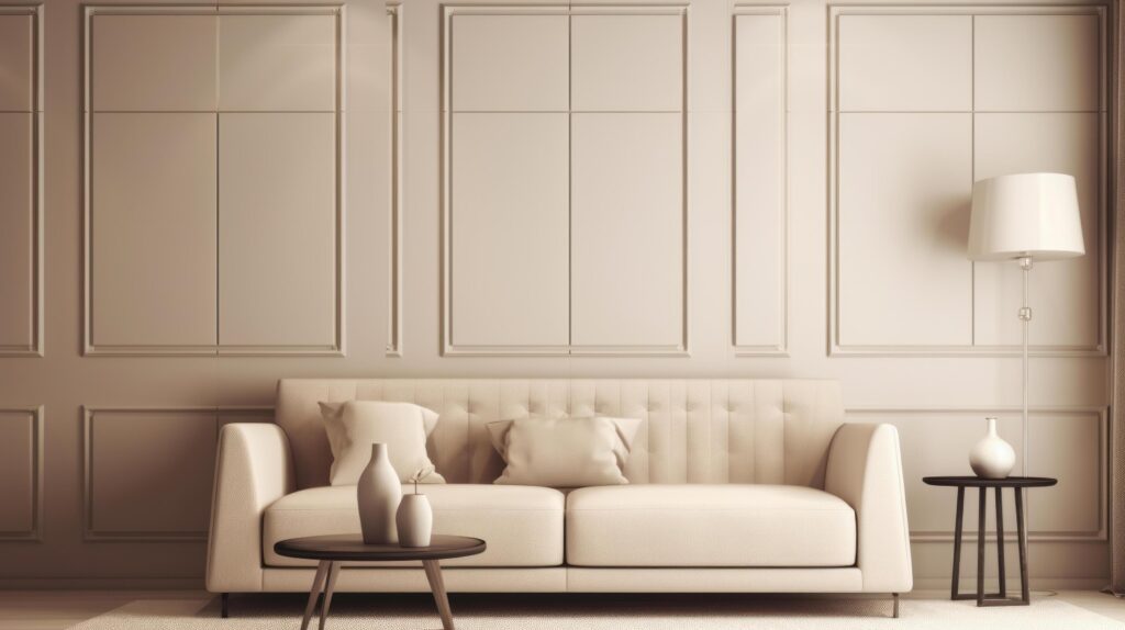 Beige minimal sofa background. Illustration Stock Free