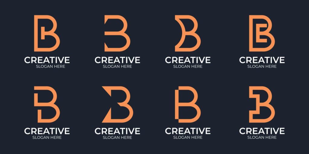 monogram letter B logo collection Stock Free