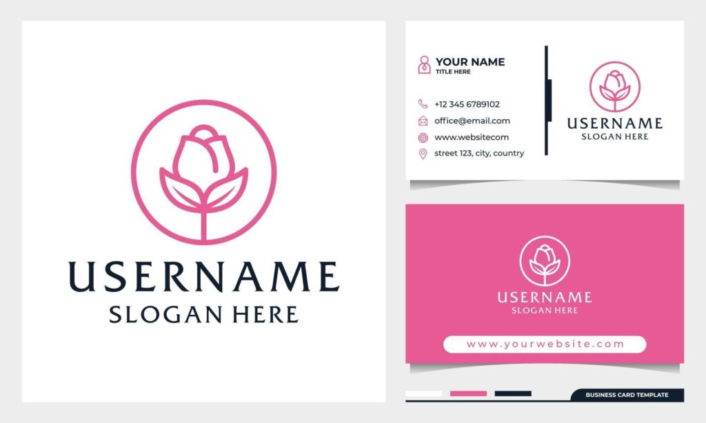 Circle Rose flower, beauty spa or cosmetics logo template Stock Free