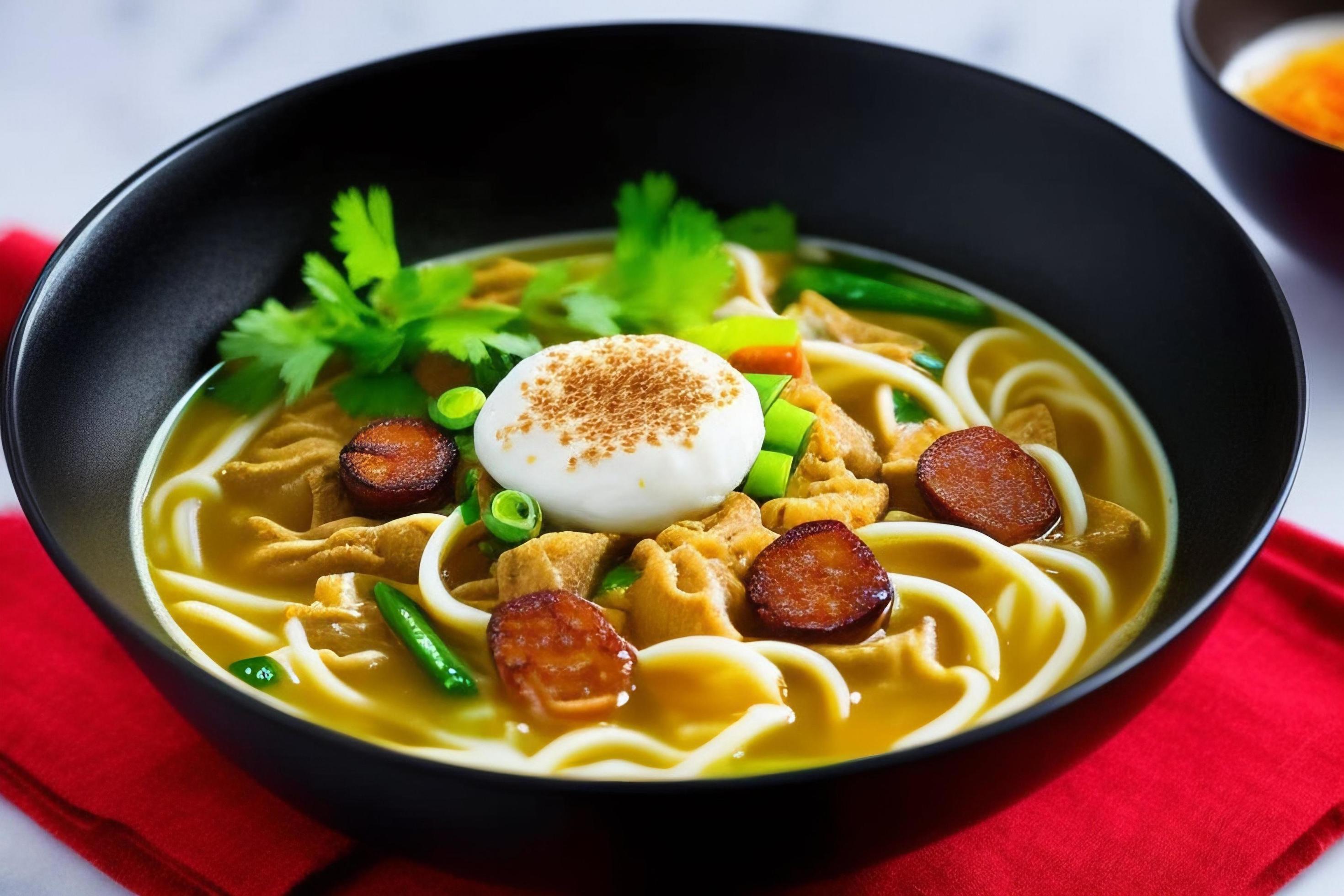 Delicious noodles. Fast food meal with appetizing pasta and chopsticks. Stock Free