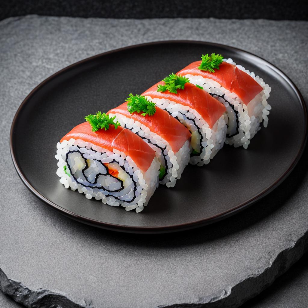 Sushi uramaki sobre un by @ai_generated