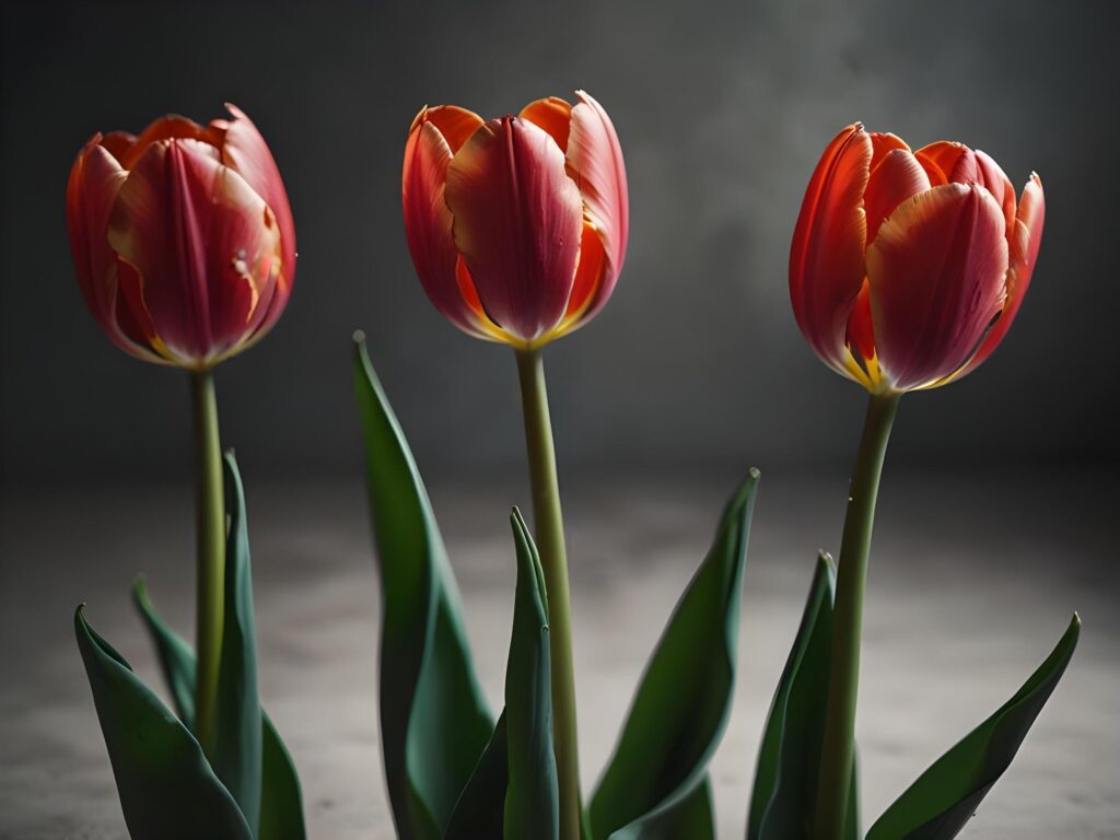 Beautiful tulip flower on a dark background tulips flower Stock Free