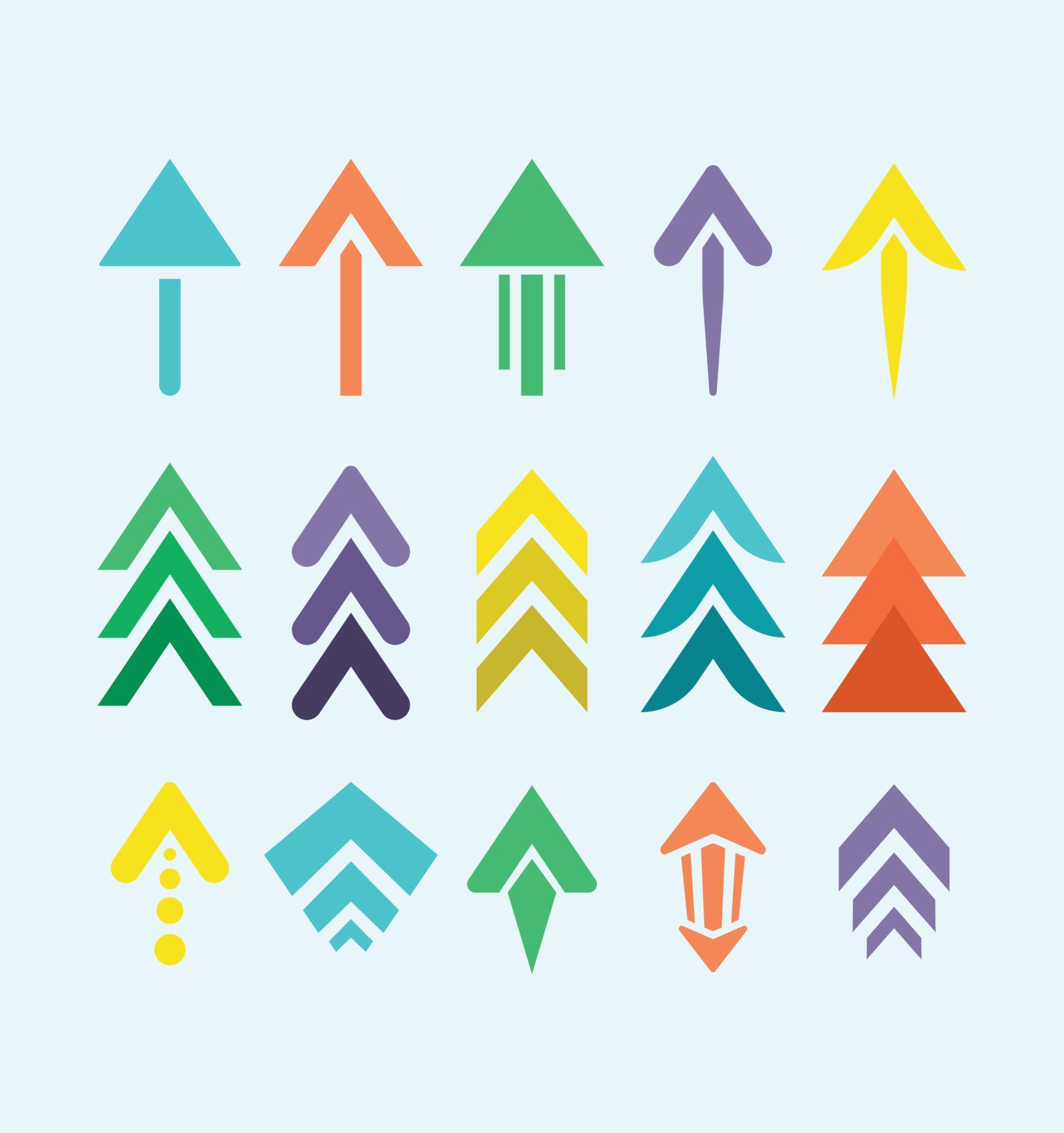 modern upward arrow collection in vector Stock Free