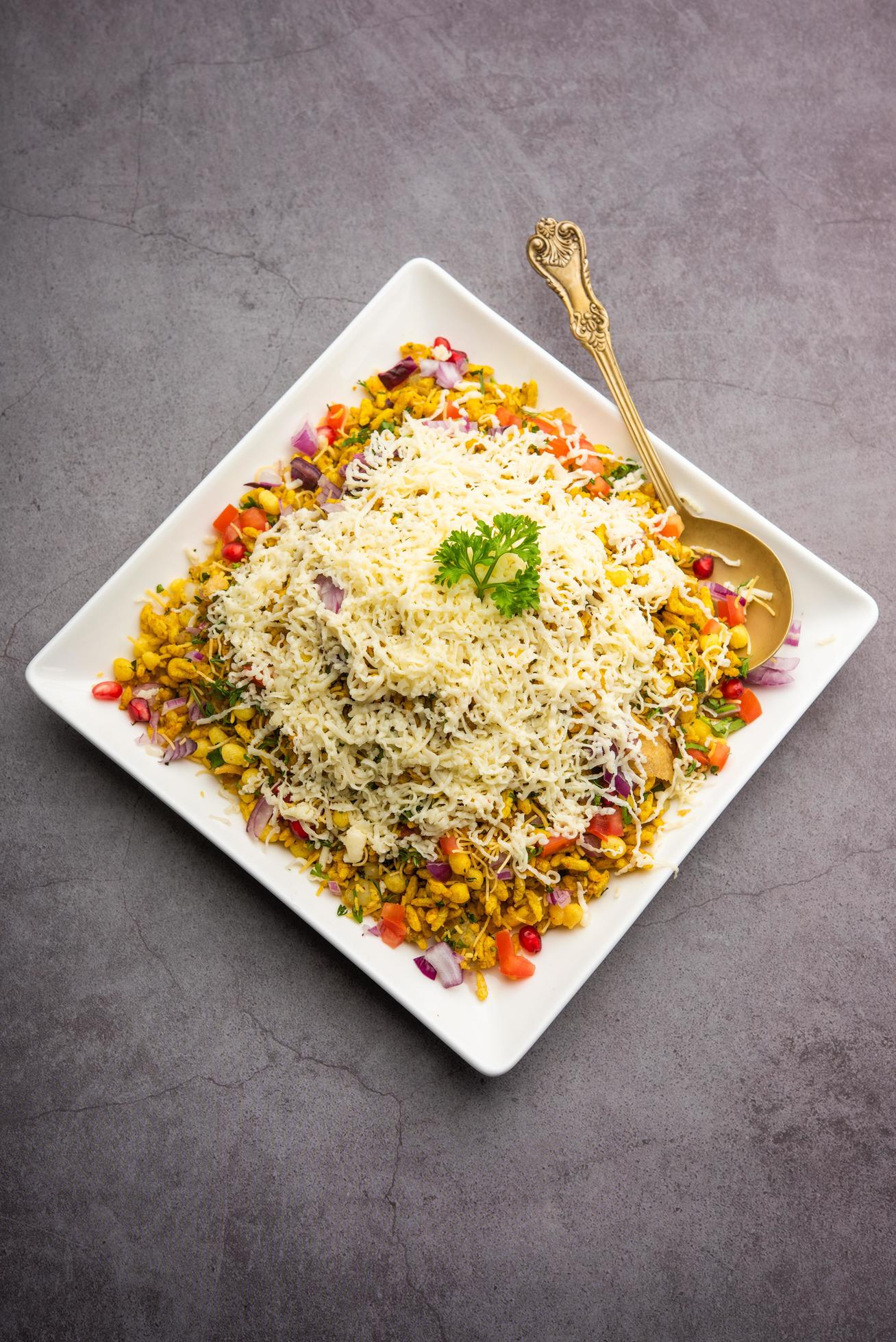 Cheese Bhel is an indian street food Stock Free