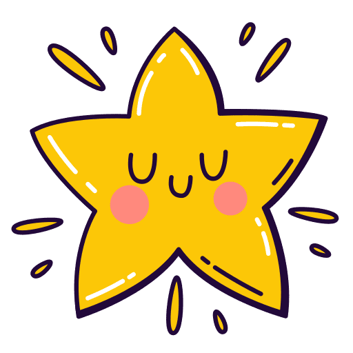 Star, pleased, cute sticker