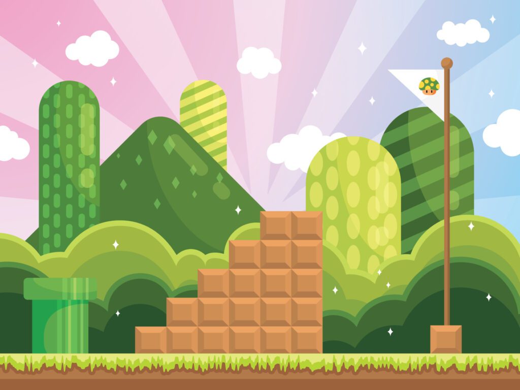 Adventure Game Greenery Background Free Vector