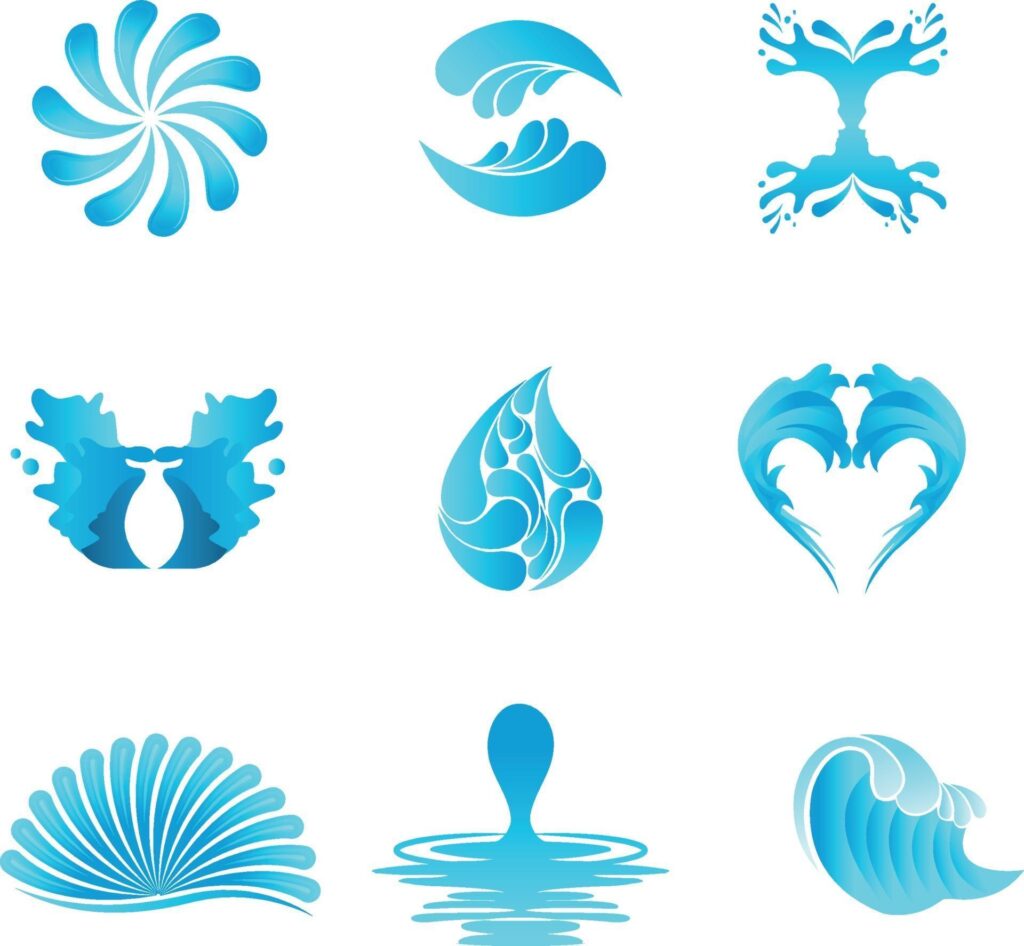 Water logo collection Stock Free