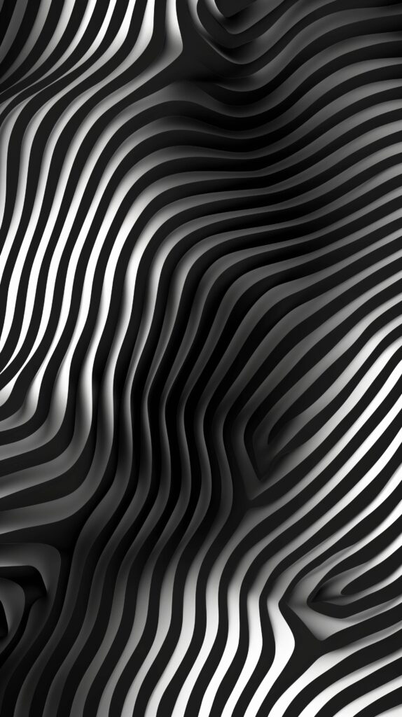 Chaotic Black and White Lines Smartphone Wallpaper Stock Free