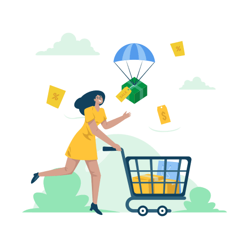 Sale, buy, marketing illustration