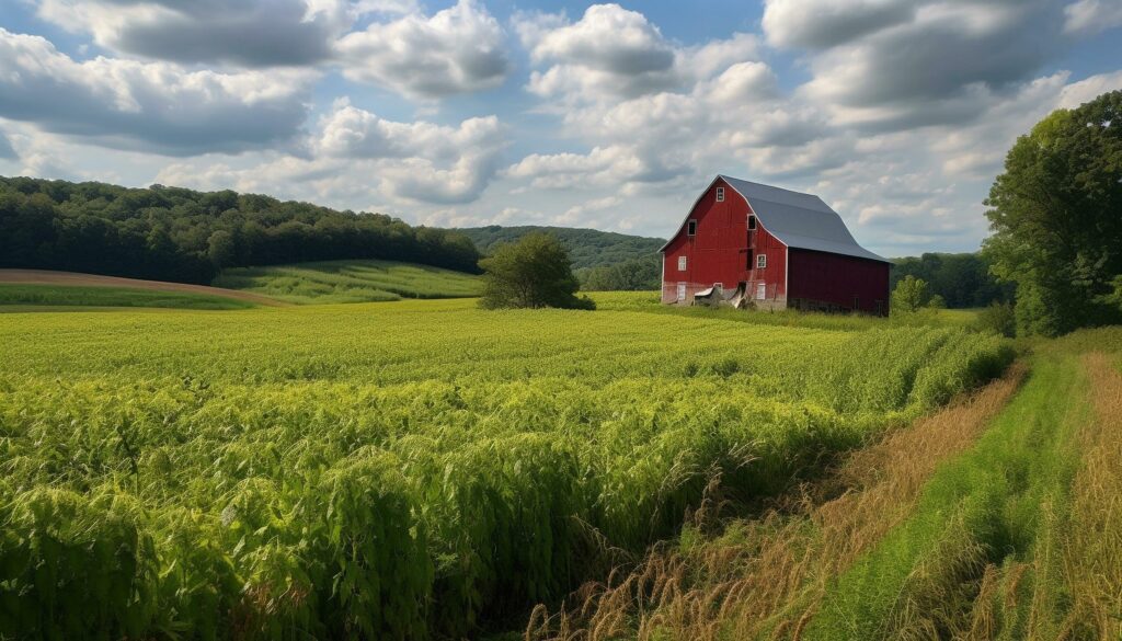 Green meadow, yellow wheat, tranquil sunset scene generated by AI Stock Free