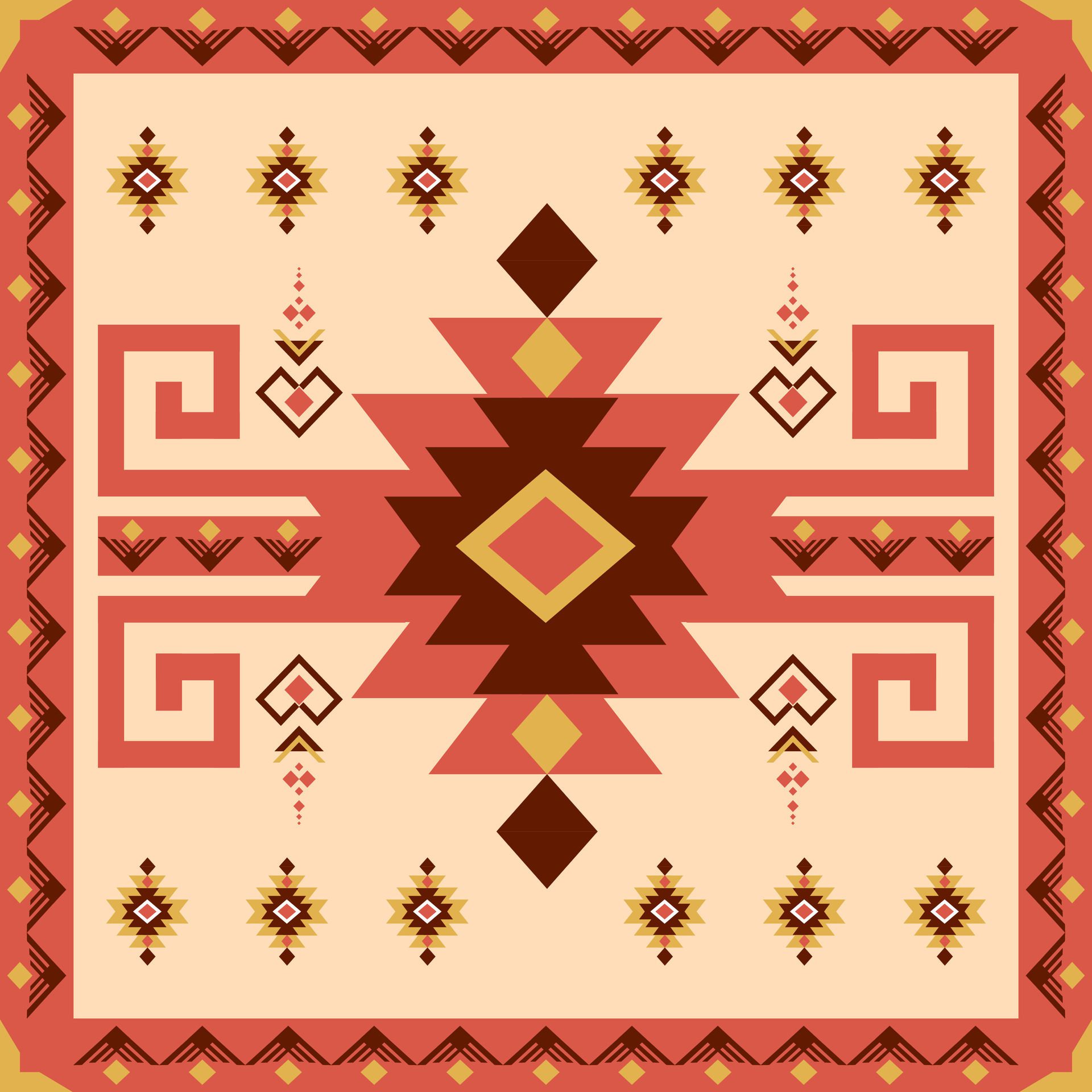 Navajo. Navajo design pattern Can be used in fabric design for clothing, textile, wrapping, background, wallpaper, carpet, embroidery, Aztec style Free Vector