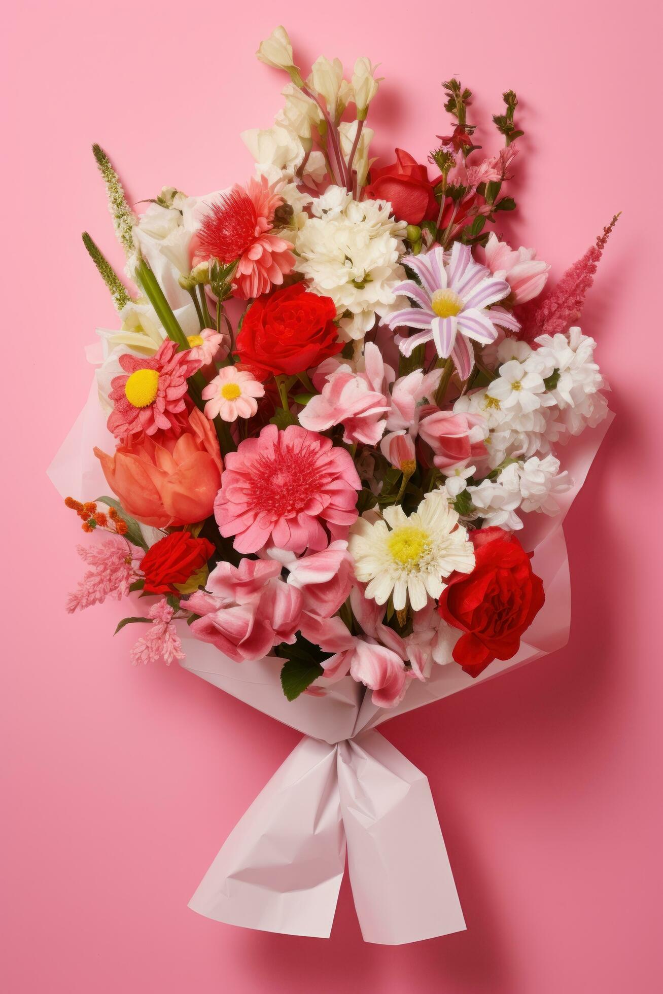 Pink flower bouquet background Stock Free