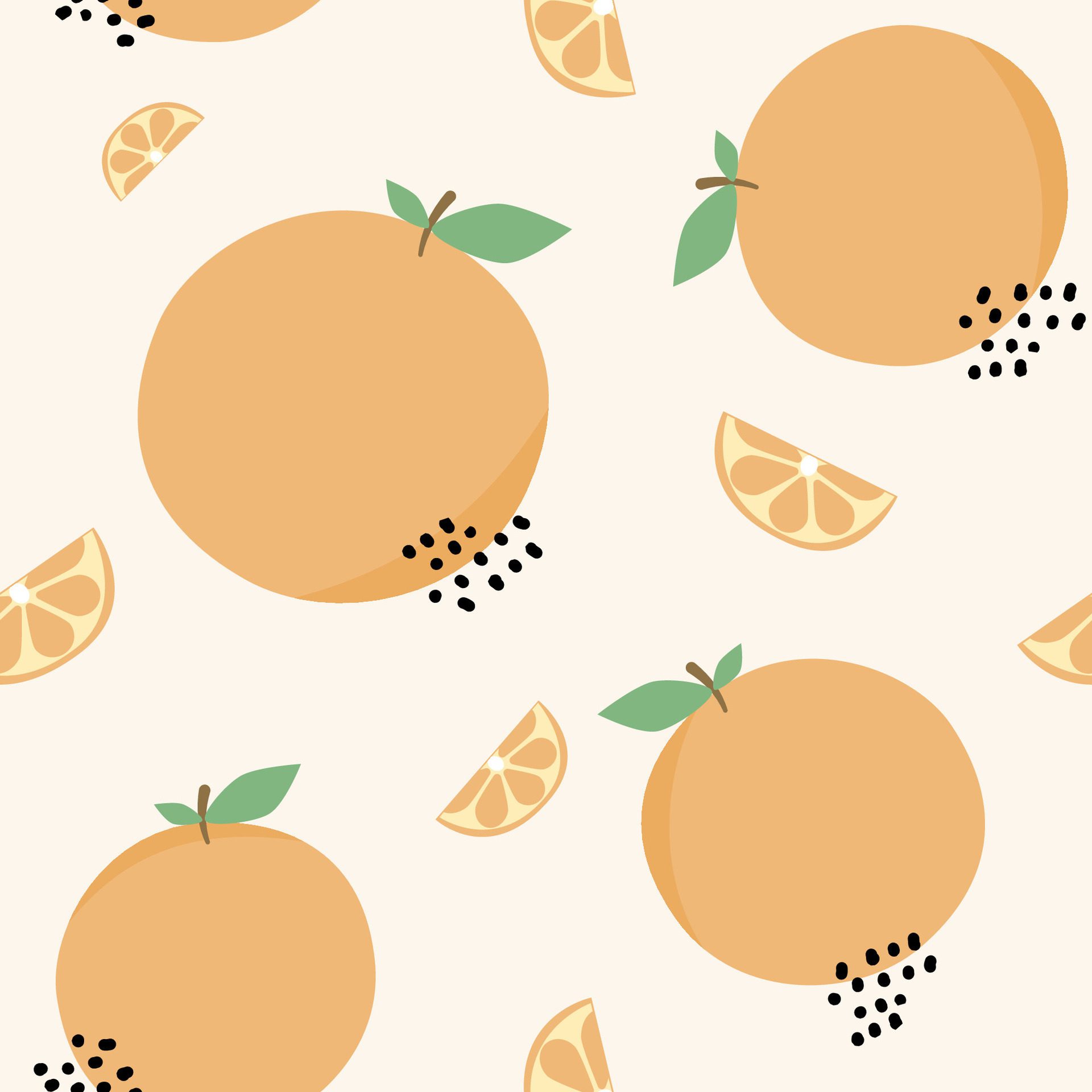 Seamless pattern with orange Free Vector