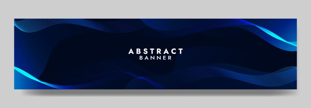 Abstract Dark Blue Fluid Wave Banner Template Free Vector