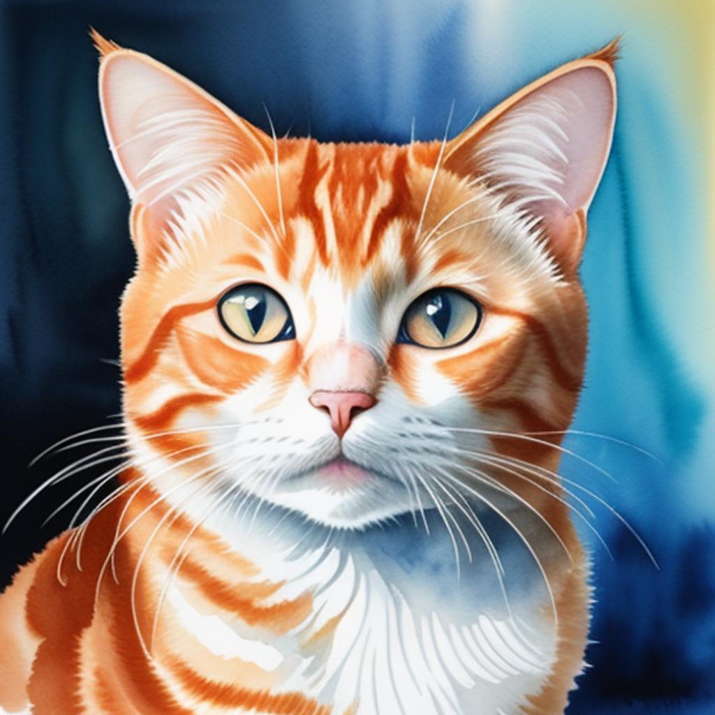 Water colour ginger cat by @ai_generated