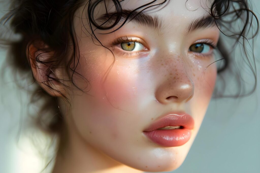 Soft and Serene Natural Woman’s Spring Beauty in Subtle Makeup Free Photo