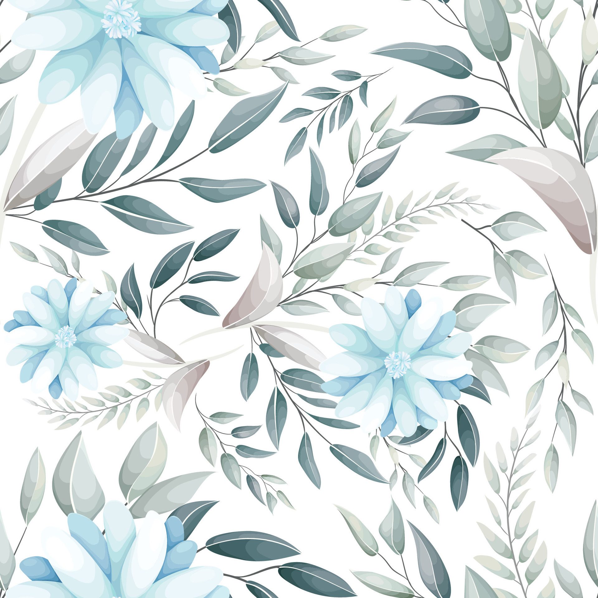 Seamless pattern hand drawn flowers field Free Vector