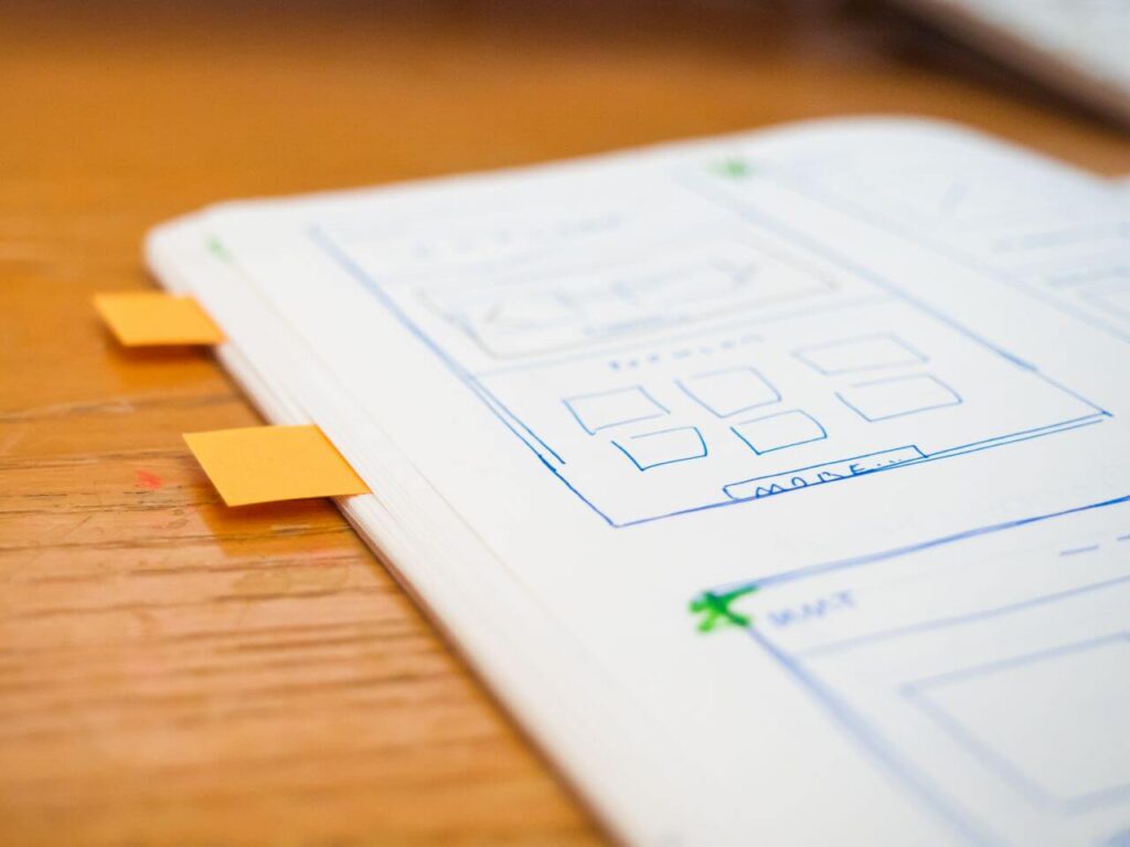 Sketch Wireframe Web Design Notes Stock Free