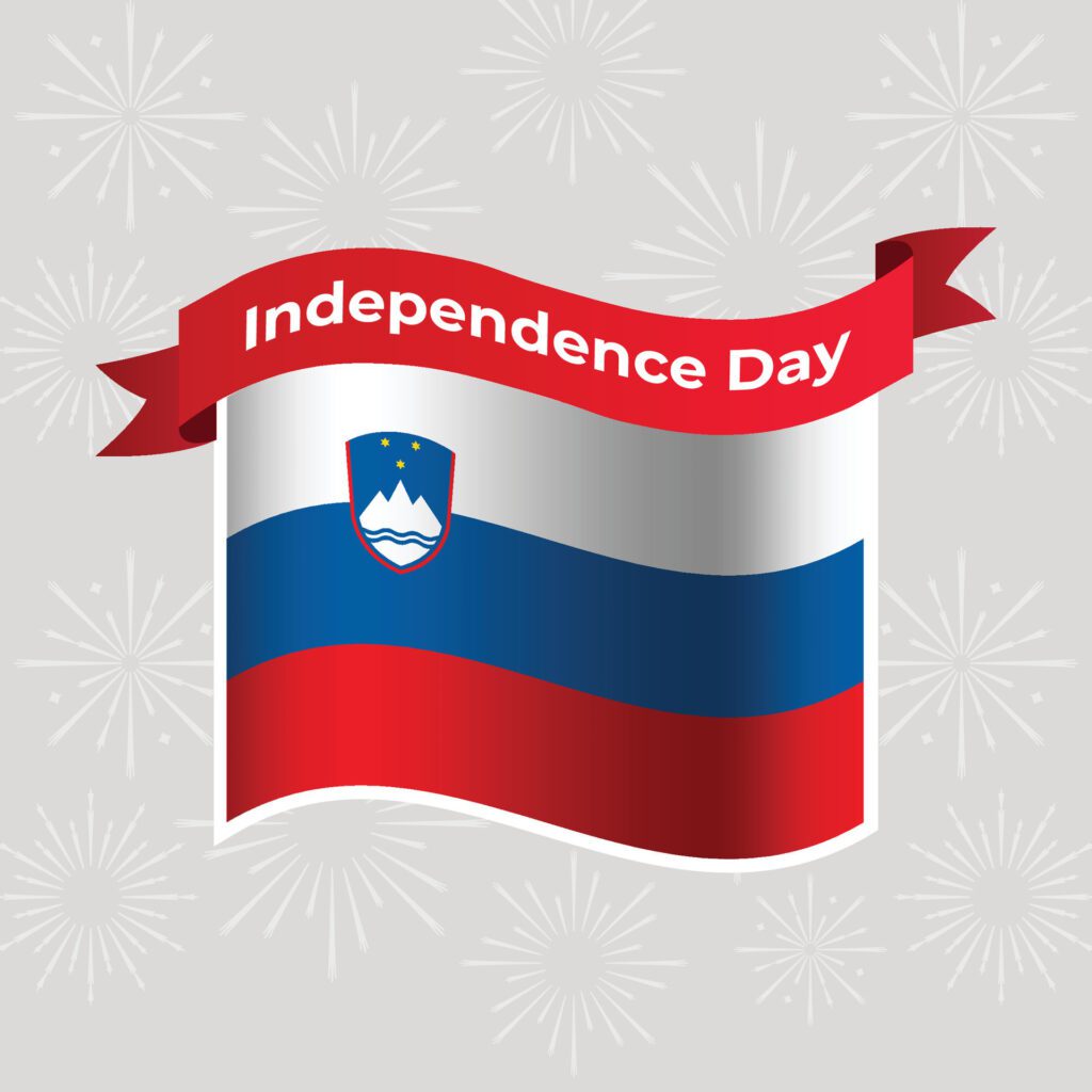 Slovenia Wavy Flag Independence Day Banner Background Free Vector