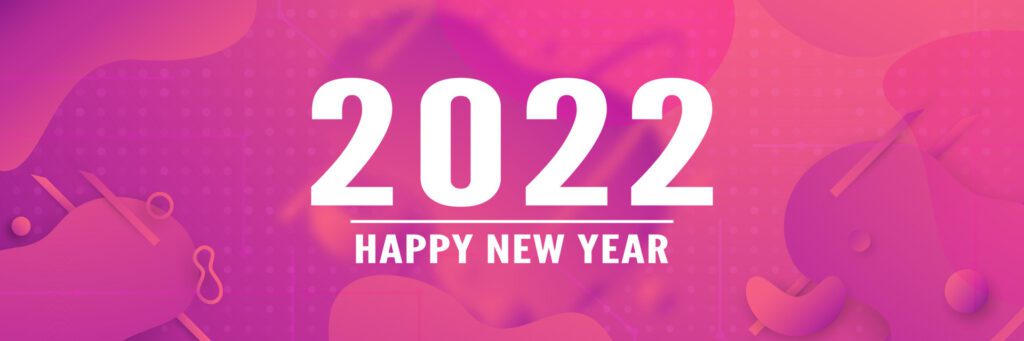 Happy new year 2022, Modern abstract background in liquid and fluid style. Purple paper cut. Free Vector