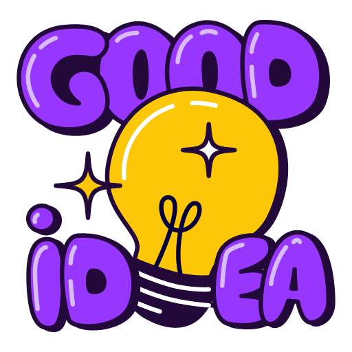 Good, idea, light sticker