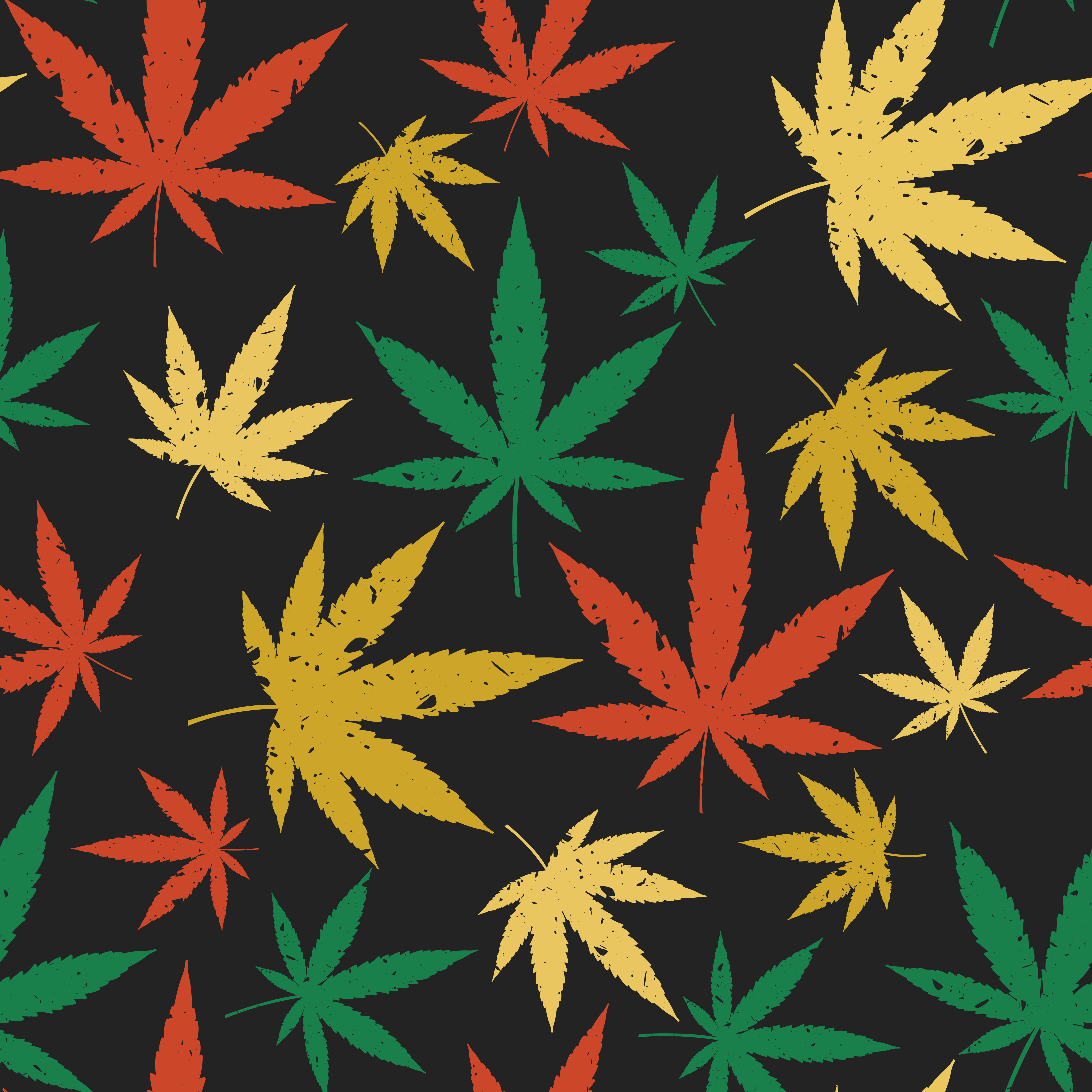 Cannabis seamless retro pattern. Free Vector