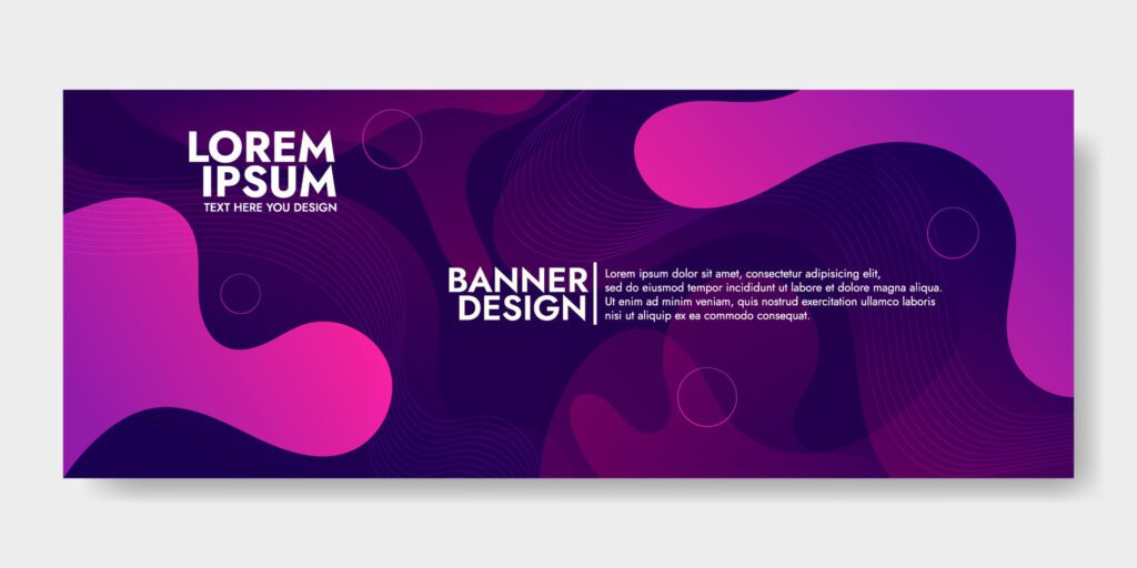 Abstract Design Banner Template With Colorful Liquid Effect. Free Vector