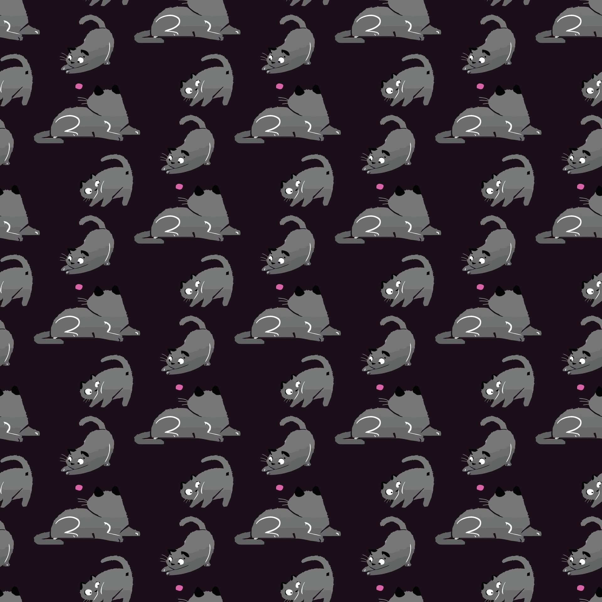 Playful Kittens Seamless Pattern Design Free Vector