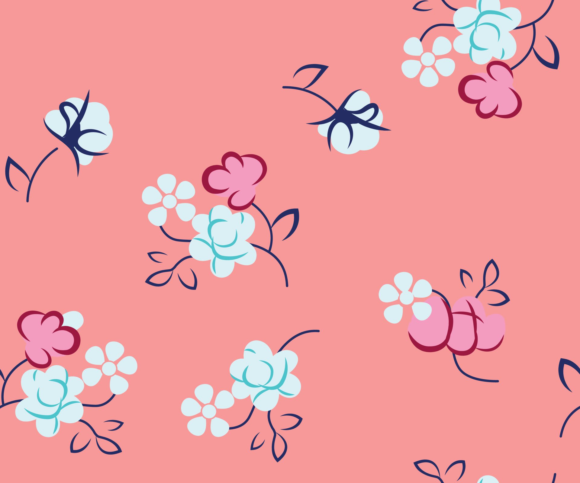 seamless floral pattern.Handmade. Wallpaper, fabric or design Free Vector