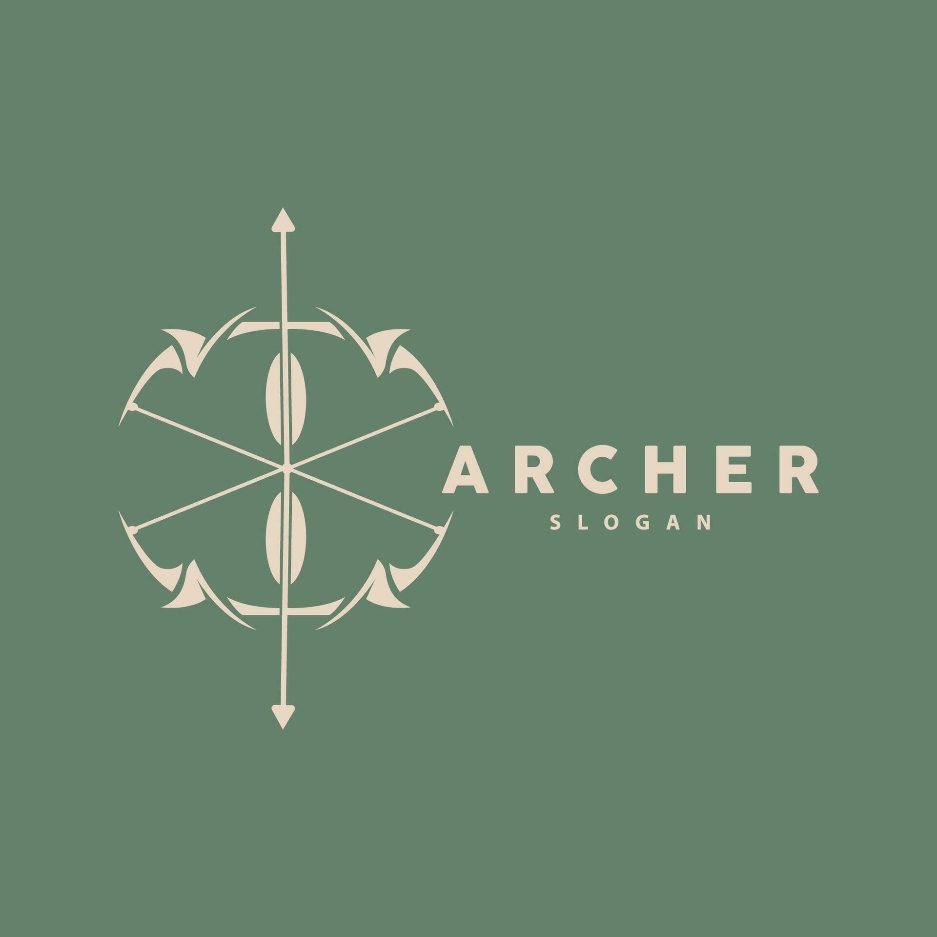 Archer Logo, Archery Arrow Vector, Elegant Simple Minimalist Design, Icon Symbol Illustration Template Stock Free