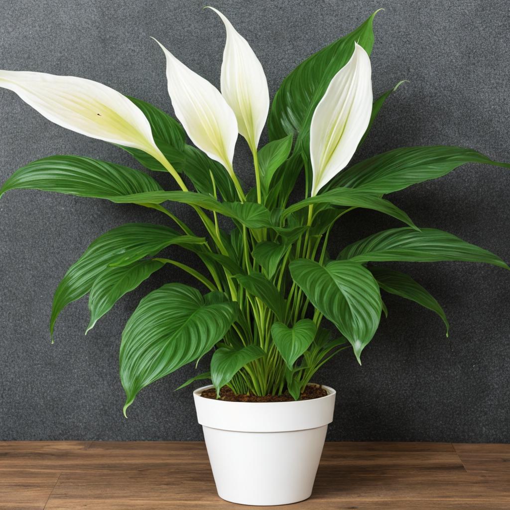 Peace lily plant with by @ai_generated