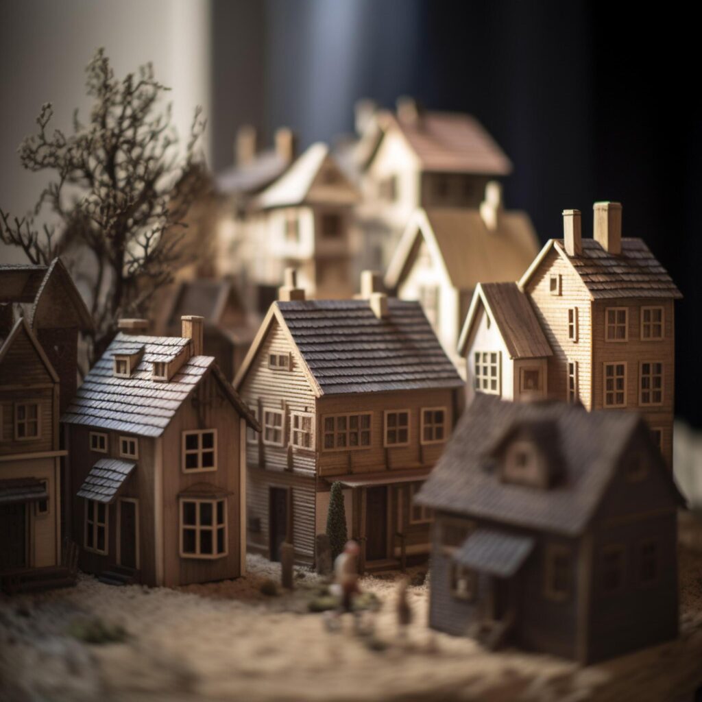 Model of miniature wooden house Stock Free