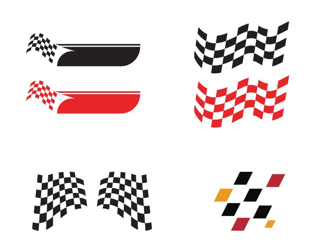 Race flag icon, simple design race flag logo Stock Free