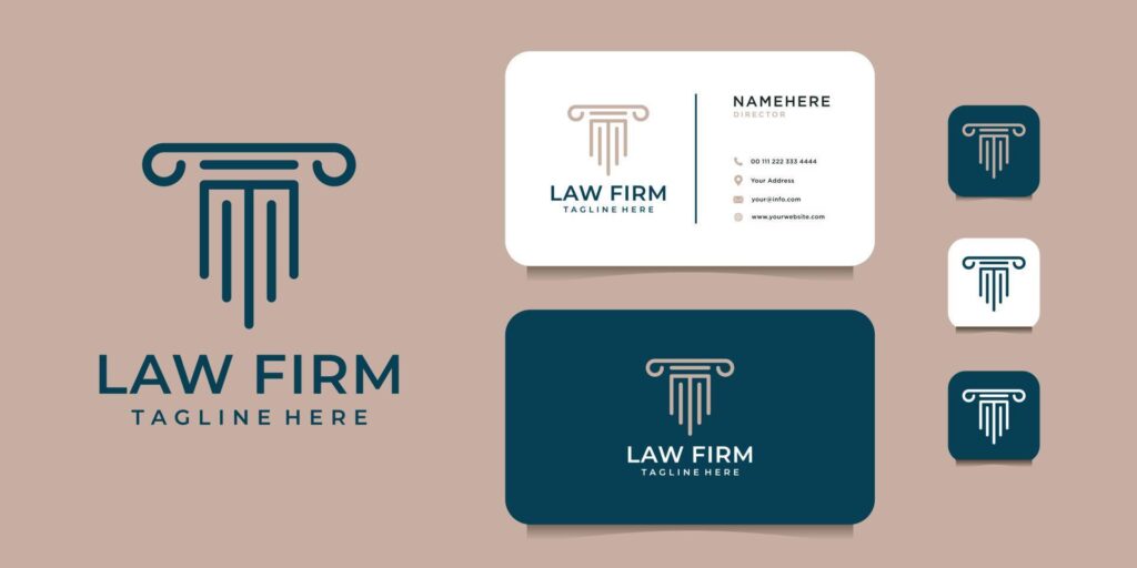 Law firm justice logo design with business card template inspiration Stock Free and Free SVG