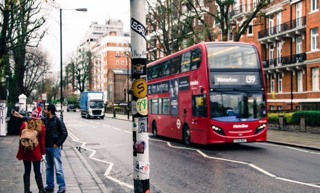 Bus driving through London Stock Free