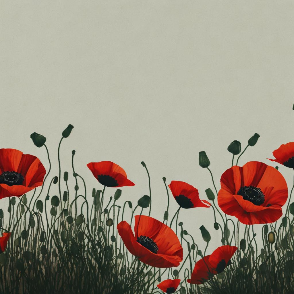 Wallpaper with poppies at by @ai_generated