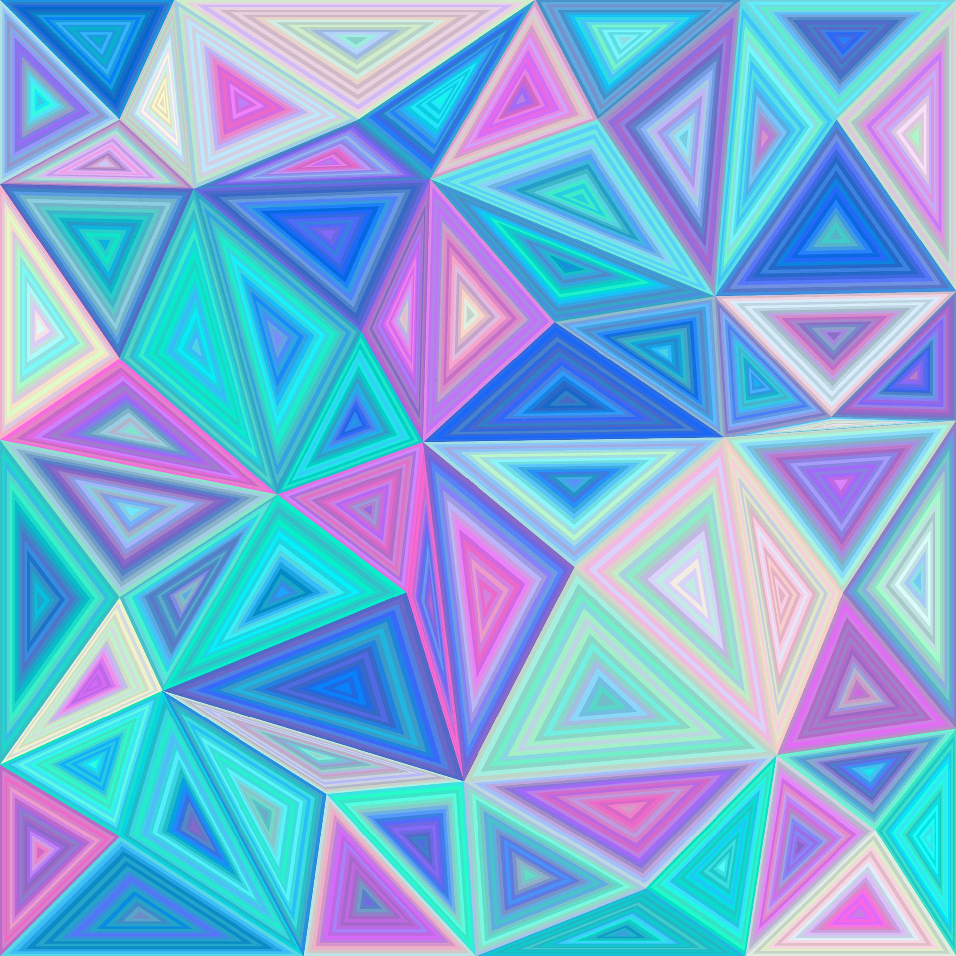 Colorful concentric triangle tile mosaic background design Free Vector